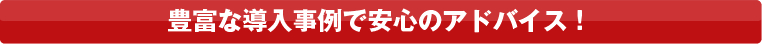 豊富な導入事例で安心のアドバイス！